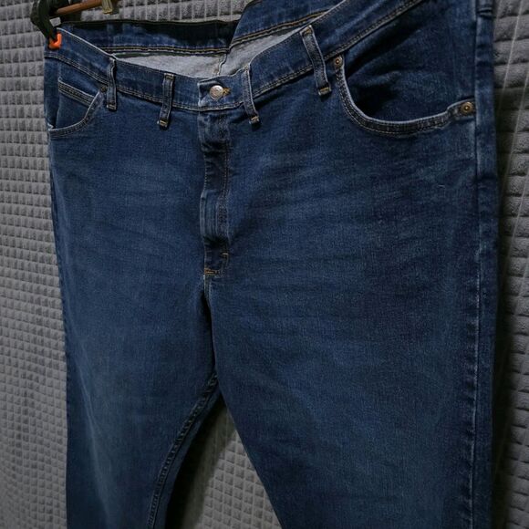 Bootcut Relaxed Fit Jeans Mens 48x30 Med Wash High Rise Stretch Comfort Western - Picture 6 of 16